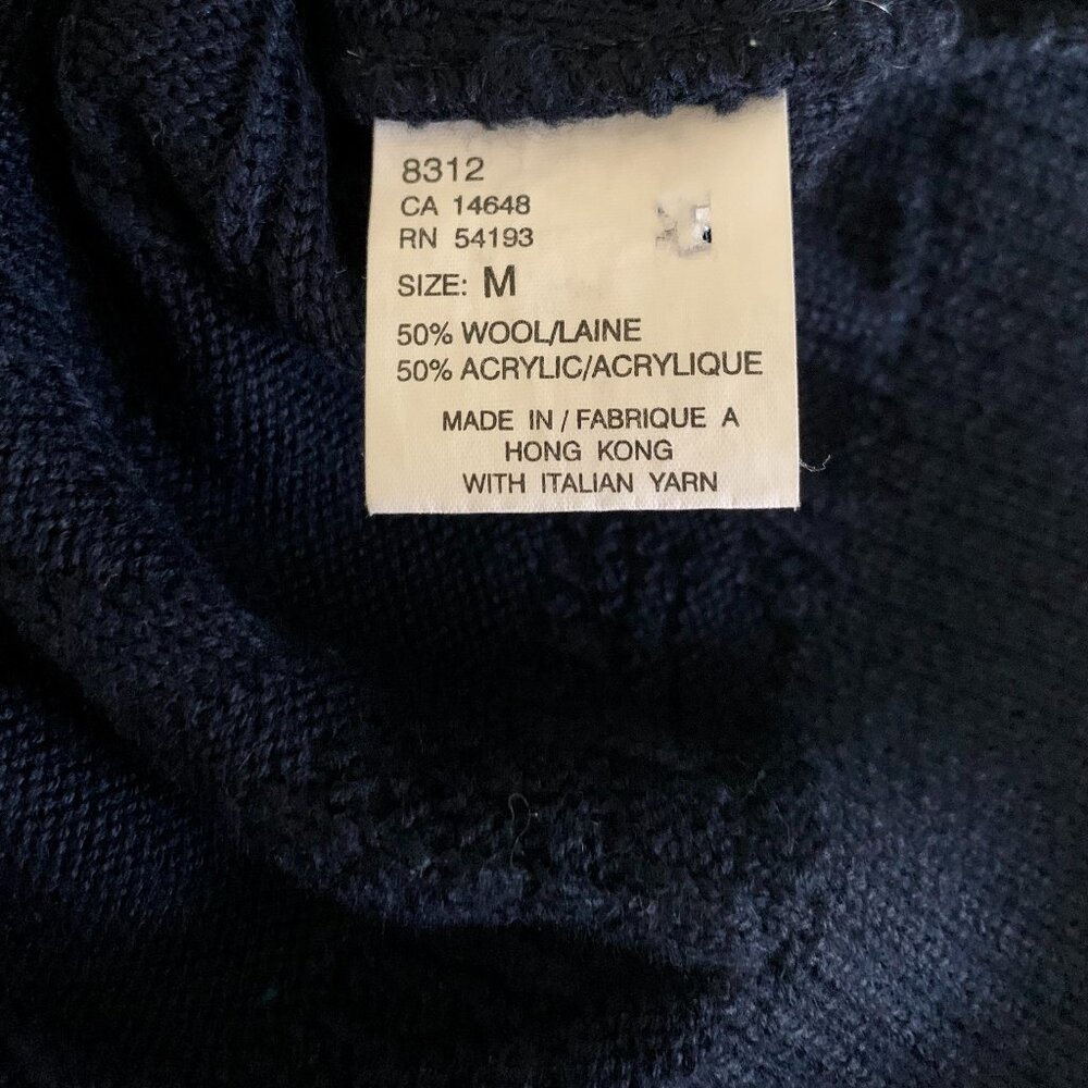 VTG BOGNER Men's Dark Blue Wool Blend Apres Ski Sweater Size M Fits like L - Picture 9 of 12